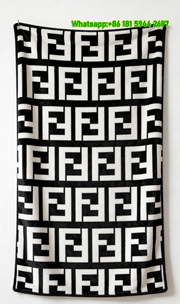 Fendi Classic Black & White FF Monogram Flannel Sofa Throw Blanket IMG_9438